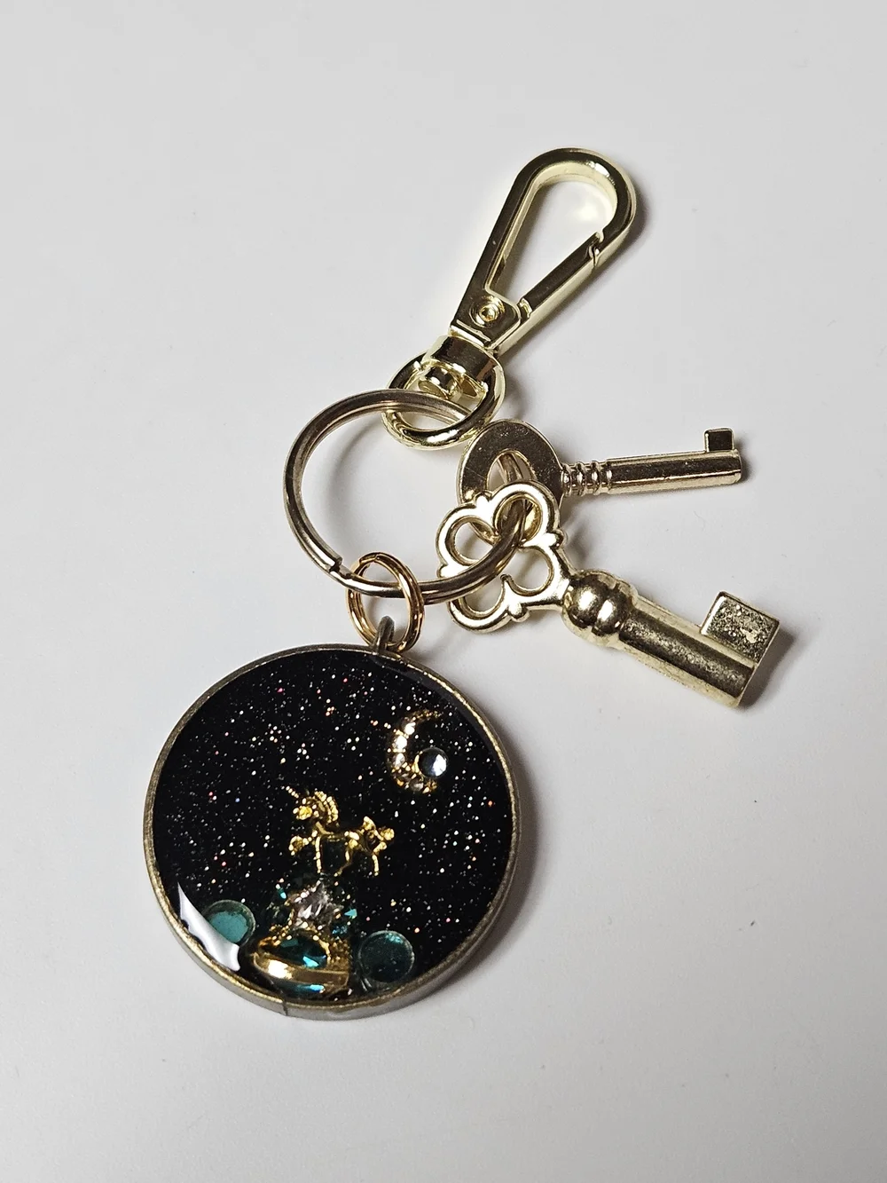Celestial Unicorn Gold Keychain Bag Charm